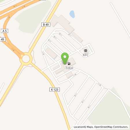 Standortübersicht der Benzin-Super-Diesel Tankstelle: TotalEnergies Autohof Alsfeld  West in 36304, Alsfeld
