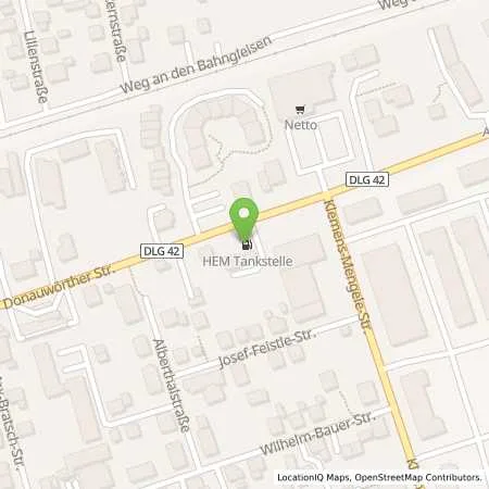 Standortübersicht der Tankstelle Dillingen a. d. Donau, Donauwörther Str. 30 in 89407 Dillingen A. D. Donau