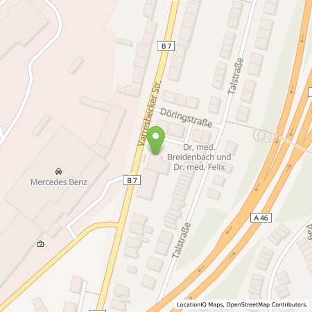 Standortübersicht der Benzin-Super-Diesel Tankstelle: Esso Tankstelle in 42115, WUPPERTAL