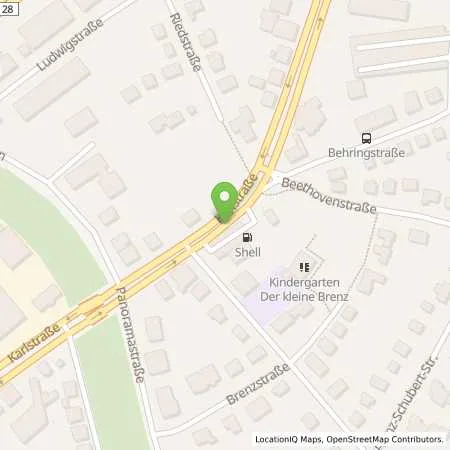 Standortübersicht der Tankstelle Shell Reutlingen Karlstr. 66 in 72766 Reutlingen