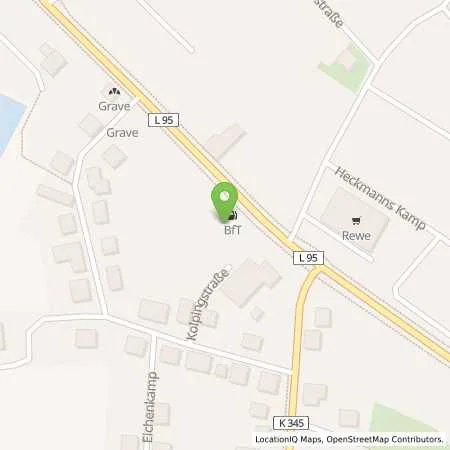 Standortübersicht der Tankstelle BFT Hagen a.T.W Natruper in 49170 Hagen a.T.W.