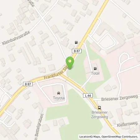 Standortübersicht der Tankstelle TotalEnergies Luebben in 15907 Luebben