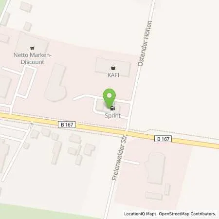 Standortübersicht der Tankstelle Eberswalde, Freienwalder Str. 81 in 16225 Eberswalde