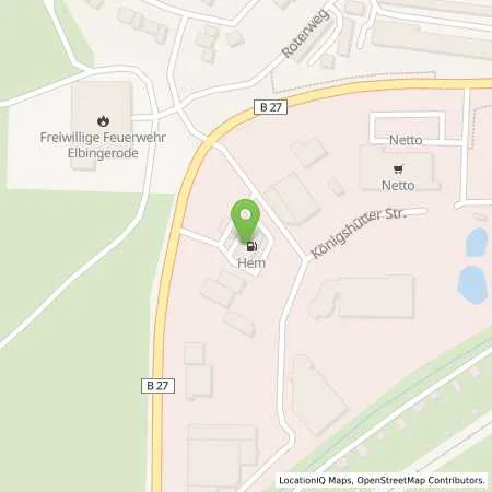 Standortübersicht der Tankstelle Elbingerode, Königshütter Str. 7 in 38875 Elbingerode