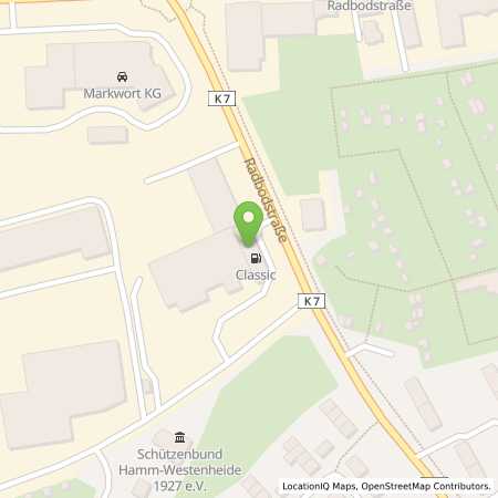 Standortübersicht der Benzin-Super-Diesel Tankstelle: Hamm, Teutonenstr. 2 in 59067, Hamm