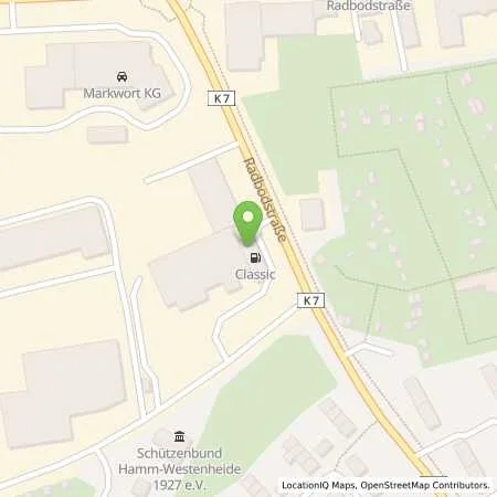 Standortübersicht der Tankstelle Hamm, Teutonenstr. 2 in 59067 Hamm