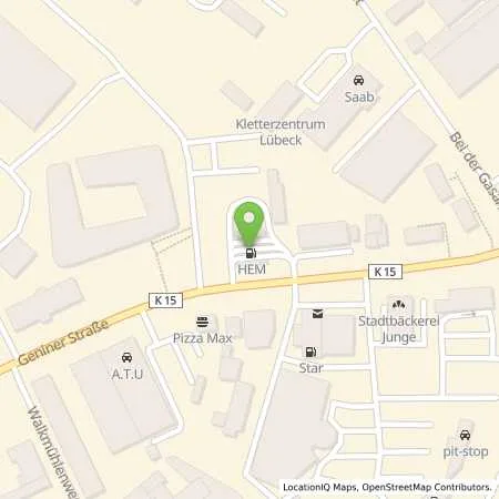 Standortübersicht der Tankstelle Lübeck, Geniner Str. 72-74 in 23560 Lübeck