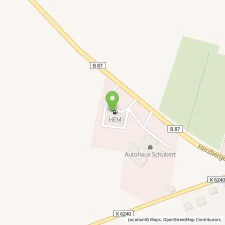 Standortübersicht der Tankstelle Schlieben, Herzberger Str. 52 in 04936 Schlieben