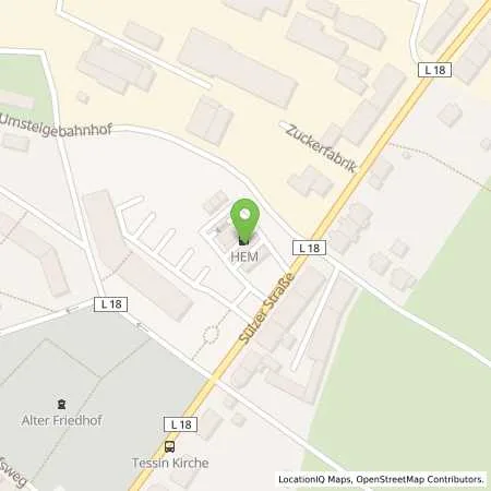 Standortübersicht der Tankstelle Tessin, Sülzer Str. 17 in 18195 Tessin