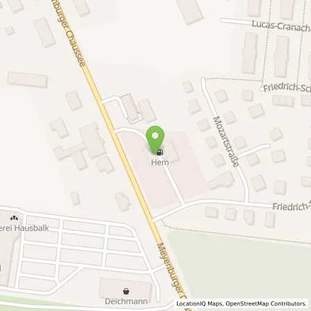 Standortübersicht der Tankstelle Wittstock, Meyenburger Chaussee 43 in 16909 Wittstock