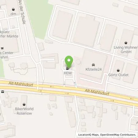 Standortübersicht der Tankstelle Berlin, Alt-Mahlsdorf 40 in 12623 Berlin
