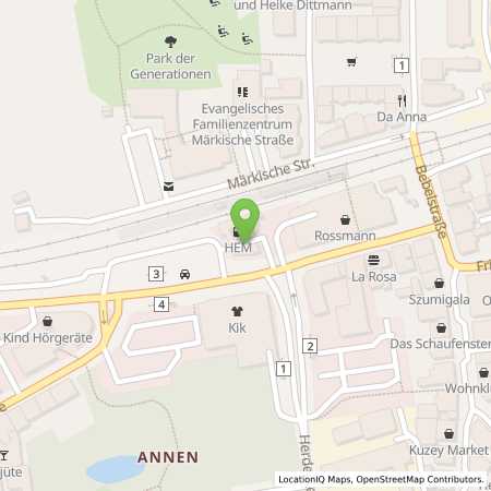 Standortübersicht der Benzin-Super-Diesel Tankstelle: Witten, Annenstr. 175 in 58453, Witten