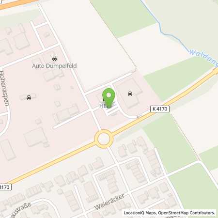 Standortübersicht der Benzin-Super-Diesel Tankstelle: Rauenberg, Langwiesen 2 in 69231, Rauenberg