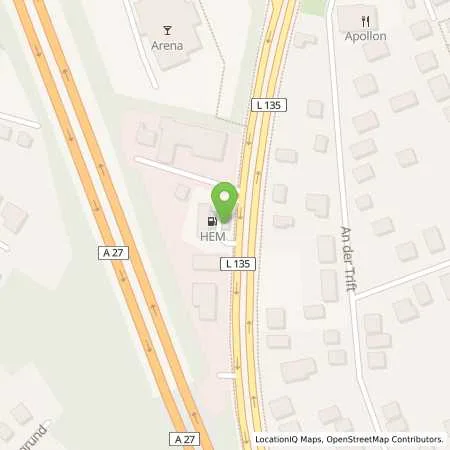 Standortübersicht der Tankstelle Ritterhude, Ihlpohler Heerstr. 47 in 27721 Ritterhude