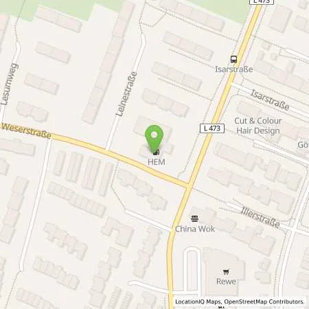 Standortübersicht der Tankstelle Braunschweig, Weserstr. 2 in 38120 Braunschweig