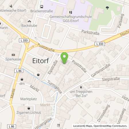 Standortübersicht der Benzin-Super-Diesel Tankstelle: Eitorf, Poststr. 10-12 in 53783, Eitorf