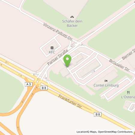 Standortübersicht der Benzin-Super-Diesel Tankstelle: Limburg, Brüsseler Str. 2 in 65552, Limburg