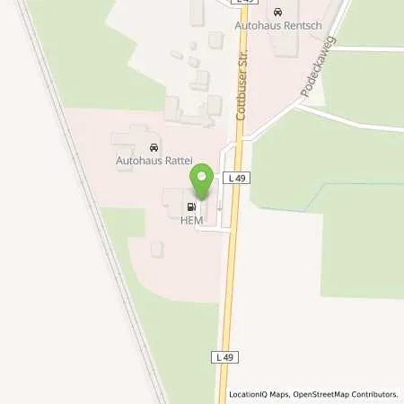 Standortübersicht der Tankstelle Lübben, Cottbuser Str. 33 in 15907 Lübben