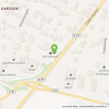 Standortübersicht der Tankstelle Celle, Celler Heerstr. 22 in 29229 Celle