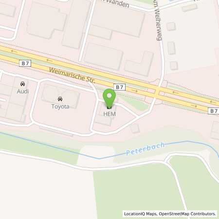 Standortübersicht der Benzin-Super-Diesel Tankstelle: Erfurt, Weimarische Str. 142 in 99098, Erfurt
