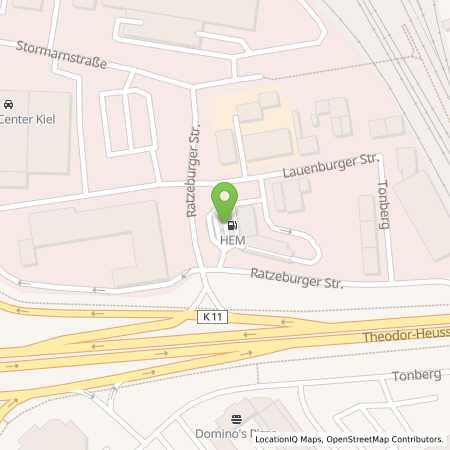 Standortübersicht der Benzin-Super-Diesel Tankstelle: Kiel, Ratzeburger Str. 1 in 24113, Kiel