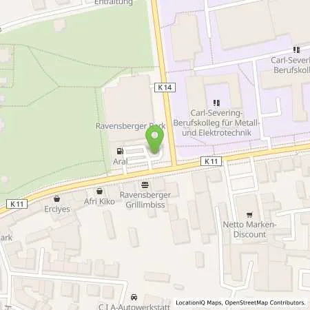 Standortübersicht der Tankstelle Aral Tankstelle in 33607 Bielefeld