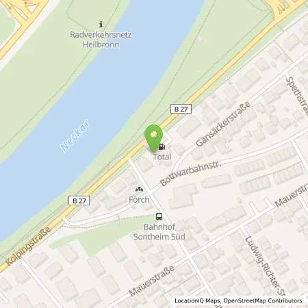 Standortübersicht der Tankstelle TotalEnergies Heilbronn in 74081 Heilbronn