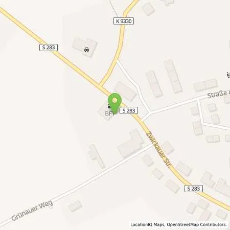 Standortübersicht der Tankstelle BFT Hartenstein in 08118 Hartenstein