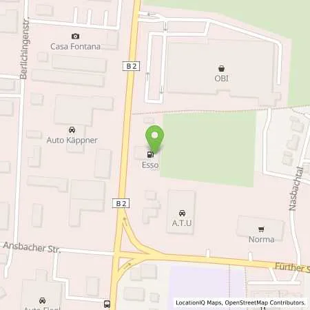 Standortübersicht der Tankstelle Esso Tankstelle in 91126 SCHWABACH