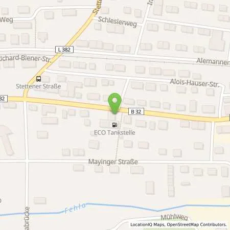 Standortübersicht der Tankstelle Eco Burladingen in 72393 Burladingen