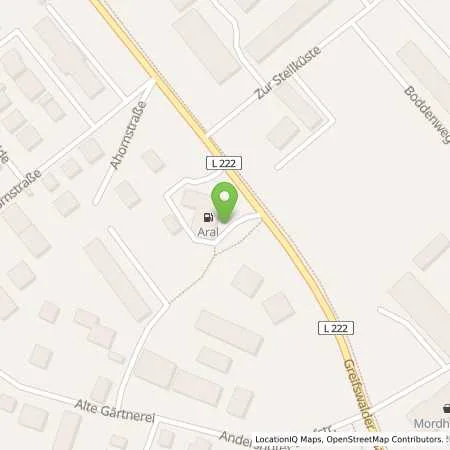 Standortübersicht der Tankstelle Aral Tankstelle in 18439 Stralsund