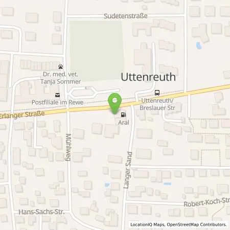 Standortübersicht der Tankstelle Aral Tankstelle in 91080 Uttenreuth