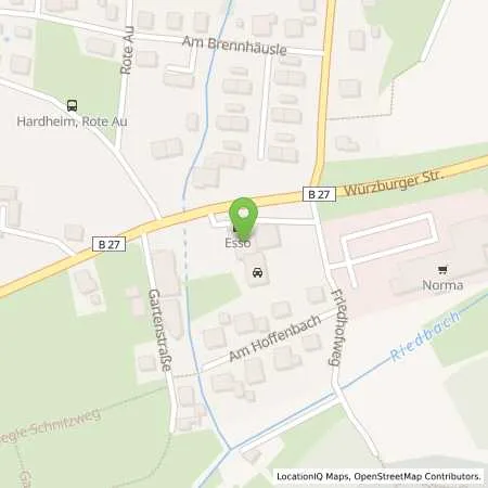 Standortübersicht der Tankstelle Esso Tankstelle in 74736 HARDHEIM