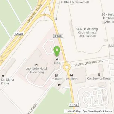 Standortübersicht der Tankstelle Esso Tankstelle in 69124 HEIDELBERG