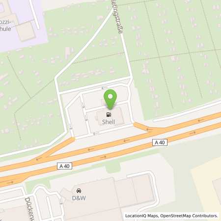 Standortübersicht der Benzin-Super-Diesel Tankstelle: Shell Bochum A40 Ruhrschnellweg in 44866, Bochum