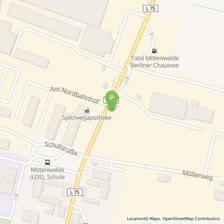 Standortübersicht der Tankstelle TotalEnergies Mittenwalde in 15749 Mittenwalde