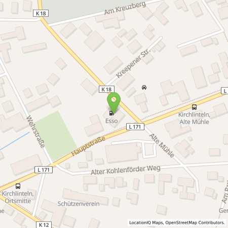 Standortübersicht der Benzin-Super-Diesel Tankstelle: Esso Tankstelle in 27308, KIRCHLINTELN