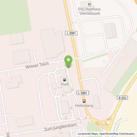 Standortübersicht der Benzin-Super-Diesel Tankstelle: Shell Diemelstadt Wrexer Teich 1 in 34474, Diemelstadt