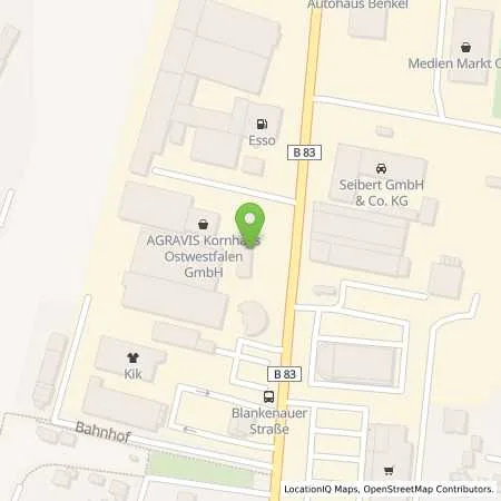 Standortübersicht der Tankstelle Esso Tankstelle in 37688 BEVERUNGEN