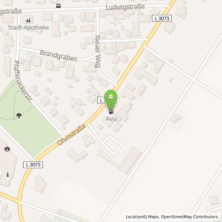 Standortübersicht der Benzin-Super-Diesel Tankstelle: AVIA Tankstelle in 35327, Ulrichstein