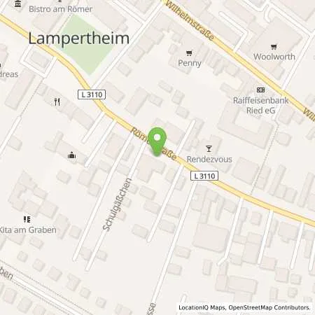Standortübersicht der Tankstelle LAMPERTHEIM - ROEMERSTRASSE 76-78 in 68623 Lampertheim