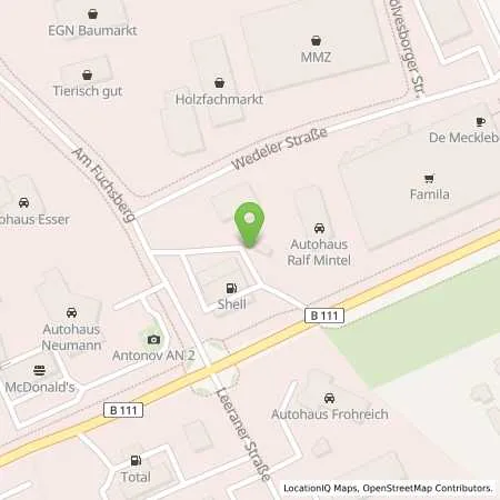 Standortübersicht der Tankstelle Shell Wolgast Am Fuchsberg 2 in 17438 Wolgast