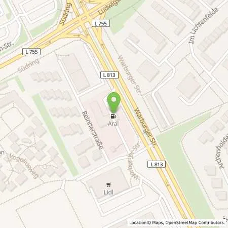 Standortübersicht der Tankstelle Aral Tankstelle in 33100 Paderborn