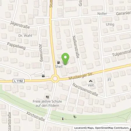 Standortübersicht der Tankstelle Shell Leinfelden-Echterdingen Stuttgarter Str 6 in 70771 Leinfelden-Echterdingen