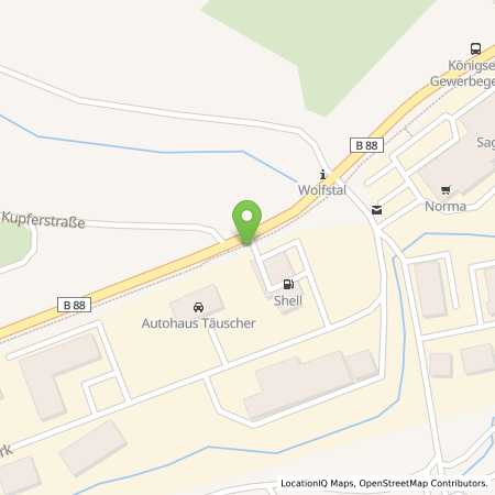 Standortübersicht der Benzin-Super-Diesel Tankstelle: Shell Koenigsee Gewerbegebiet /B88  in 07426, Koenigsee