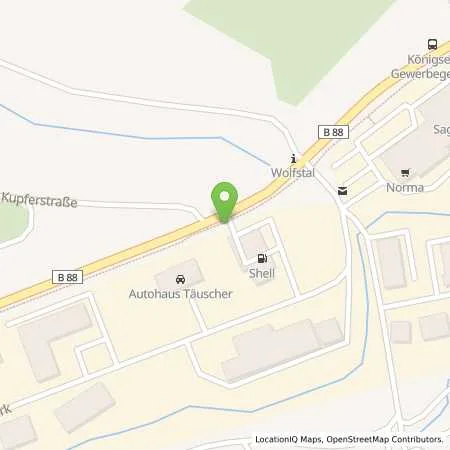 Standortübersicht der Tankstelle Shell Koenigsee Gewerbegebiet /B88 in 07426 Koenigsee