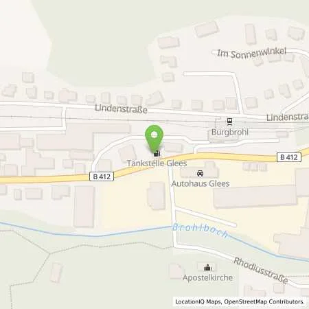 Standortübersicht der Tankstelle T Burgbrohl in 56659 Burgbrohl