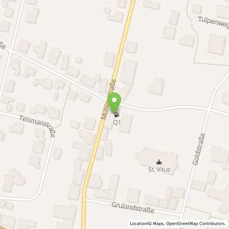 Standortübersicht der Tankstelle Q1 Tankstelle in 49832 Freren