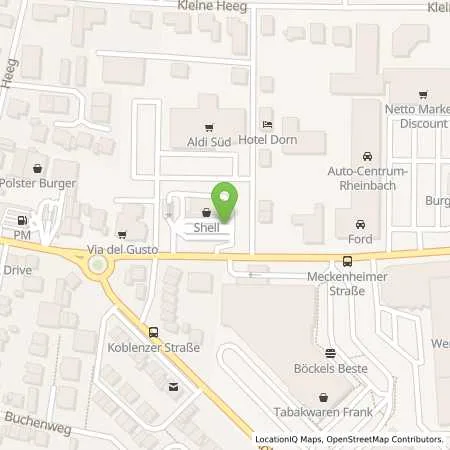 Standortübersicht der Tankstelle Shell Rheinbach Meckenheimer Str. 13 in 53359 Rheinbach