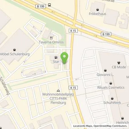 Standortübersicht der Tankstelle star Tankstelle in 24941 Flensburg